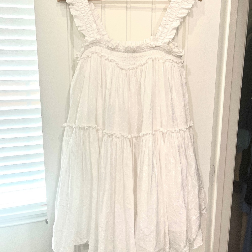 Steele Aviva White Cotton Babydoll Dress